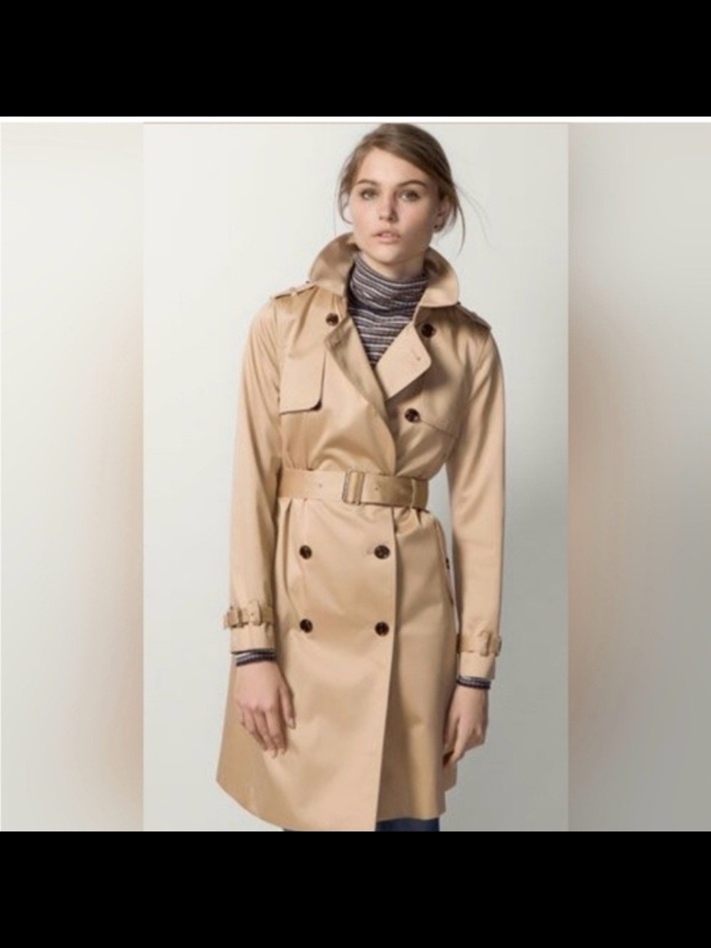 Massimo Dutti Tan Classic Trench Coat with Belt